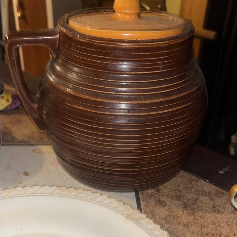McCoy Brown and Tan Ceramic Jar